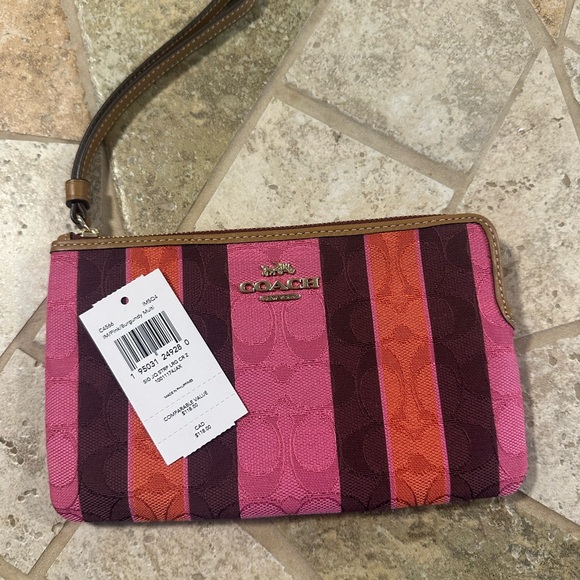 Coach Handbags - Coach Multicolor Stripe Wristlet